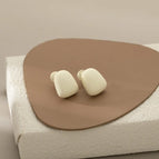 【2527】White Geometric Mosquito Coil Clip-on Earrings