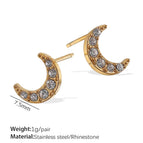 Eh890weg White Diamond Gold Stud Earrings