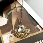 Transparent Fan Necklace Titanium Steel