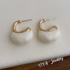 White Resin Earrings