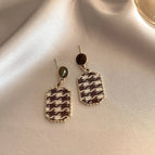 9# Silver Needle-Plaid Eardrops