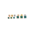 Four-leaf Green Surface (0.8x6x4mm) / 1 Piece Steel Color