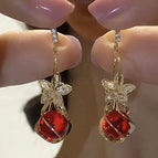 E230 Red Cat Eye / 925 Silver