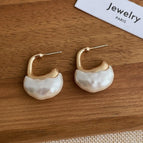 Artificial pearl earrings