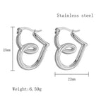 One Size / Silver / Heart-Shaped Earrings