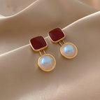 3# Geometric Pearl Earrings