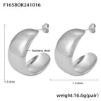 F1658-Silver Glossy Earrings