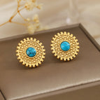 One Size / Gold / Round Turquoise