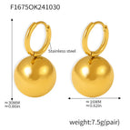 F1675-Gold Ball Earrings