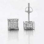 Platinum White Stone + Threaded Earrings