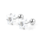 Steel Color Square White Zirconium / 0.8*6*6 * 4mm