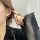 2# Three Hoop Earrings-E0199 Silver Needle