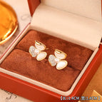 24#Lucky Natural Fritillary Pearl Earrings