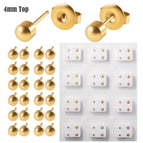 4mm Gold Glazed Surface Ear Stud