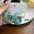 2290 Gradient Wide Earrings Blue
