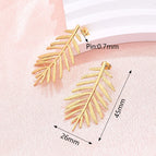 45x26mm (Needle Thickness: 0.7mm) / Blype Leaf-Shaped Earring (Gold) / 1 Pair/Package