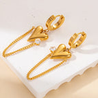 Golden Stereo Love Heart Earrings