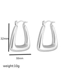 U-Shaped Hollow Earrings Steel Color / 18K