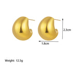 [Tsg373] Oval Round Earrings Gold