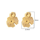F815-Gold Lotus Leaf Stud Earrings