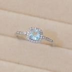 Blue zircon open ring