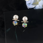 Pearl Sugar Cube Zirconia-Silver Needle