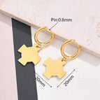 20x20mm / Light Gold Cross Geometric Pattern Earrings (Gold) / 1 Pair/Package