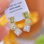 Olive Green Cube Sugar Ear Studs