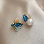 1 # Enamel Drop Glaze Asymmetric Earrings