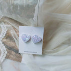 652 White Heart Earrings