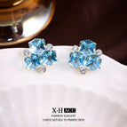 29 # Zircon Sugar Cube Earrings (Real Gold Plated)