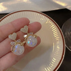 552-Bow Full Diamond Colorful Pearl