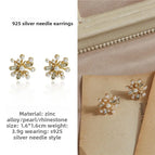 20#925 Silver Needle Earrings Pair