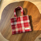 Gold Silk Red and White Checkered