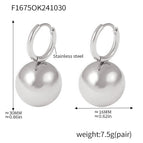 F1675-Steel Ball Earrings