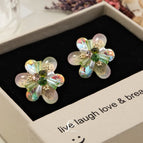 Handmade Petal Stud Earrings-Green