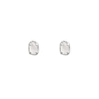 White Crystal White Gold Color Ear Studs