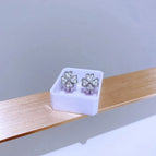 Micro Inlay Four Flowers Silver