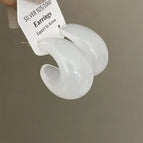 3068 Jelly Color Water Drop White Earrings