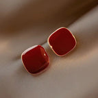 59# Quadrilateral Edge Stud Earrings