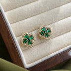 Four-leaf Clover Zircon-silver Needle