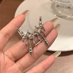 52# silver venom stud earrings