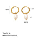[Ehg146] Pearl Earrings Gold