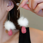 25#Ear Hook-White-Pink