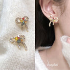 A Pair of Colorful Bow Earrings