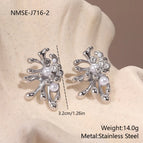 NMSE-J716-2 Steel Color Earrings