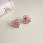 Heavy Industry Heart-Shaped Zircon-Silver Needle