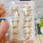Type B Double Row Rhinestone Earrings