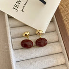 E464 Wine Red Beans / 925 Silver