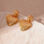 12 # Steel Needle-Gold-Striped Heart